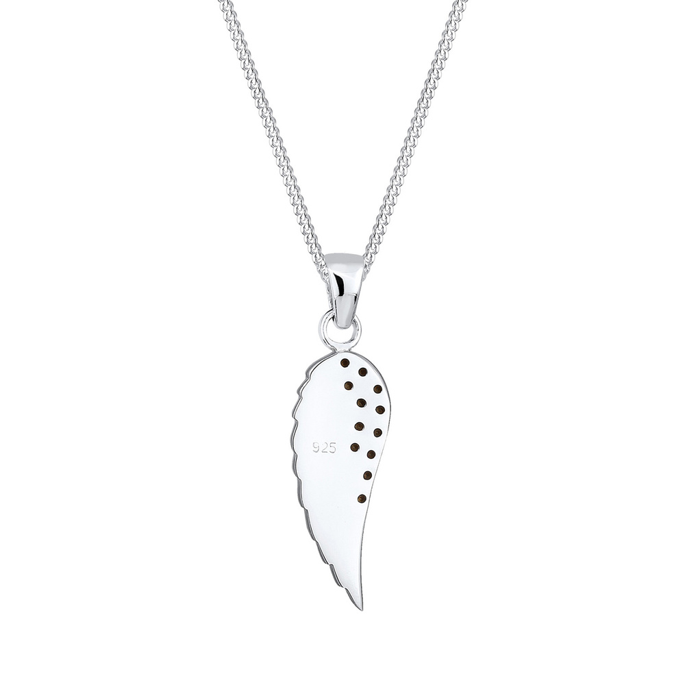 Elli Elli by Julie & Grace Collier Femme Aile avec Cristal en Argent 925, Collier mati collier