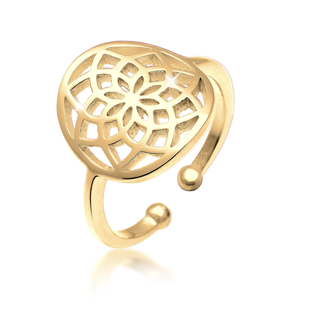 Elli Elli Bague Ornament Rond Boho Bague Femme - (925/1000) Argent Bague