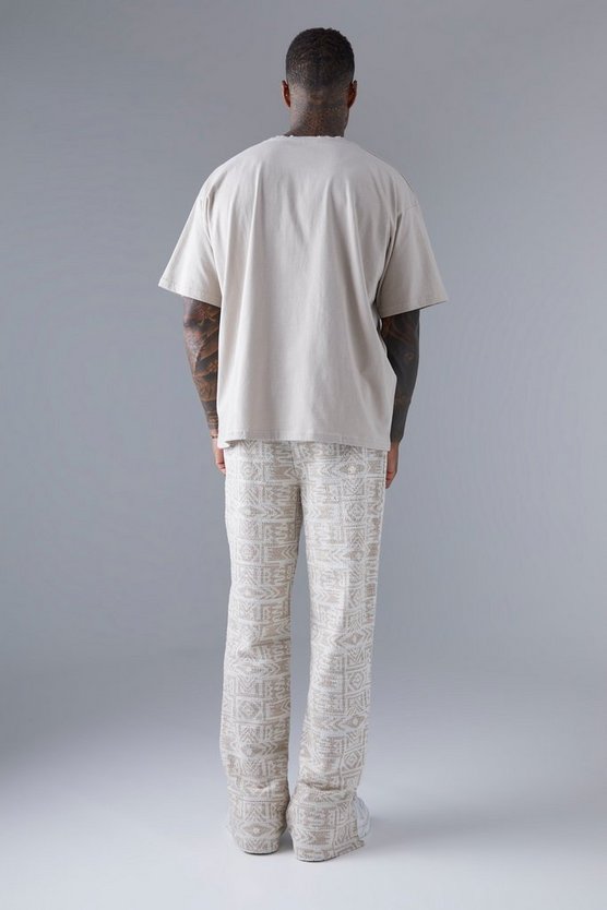 Jacquard Jacquard mit geteiltem Saum und Azteken-Print