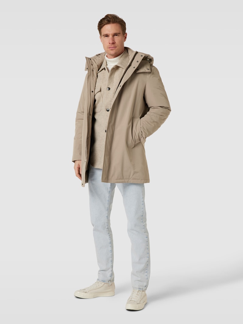 Parka mit abnehmbarer Kapuze in camel