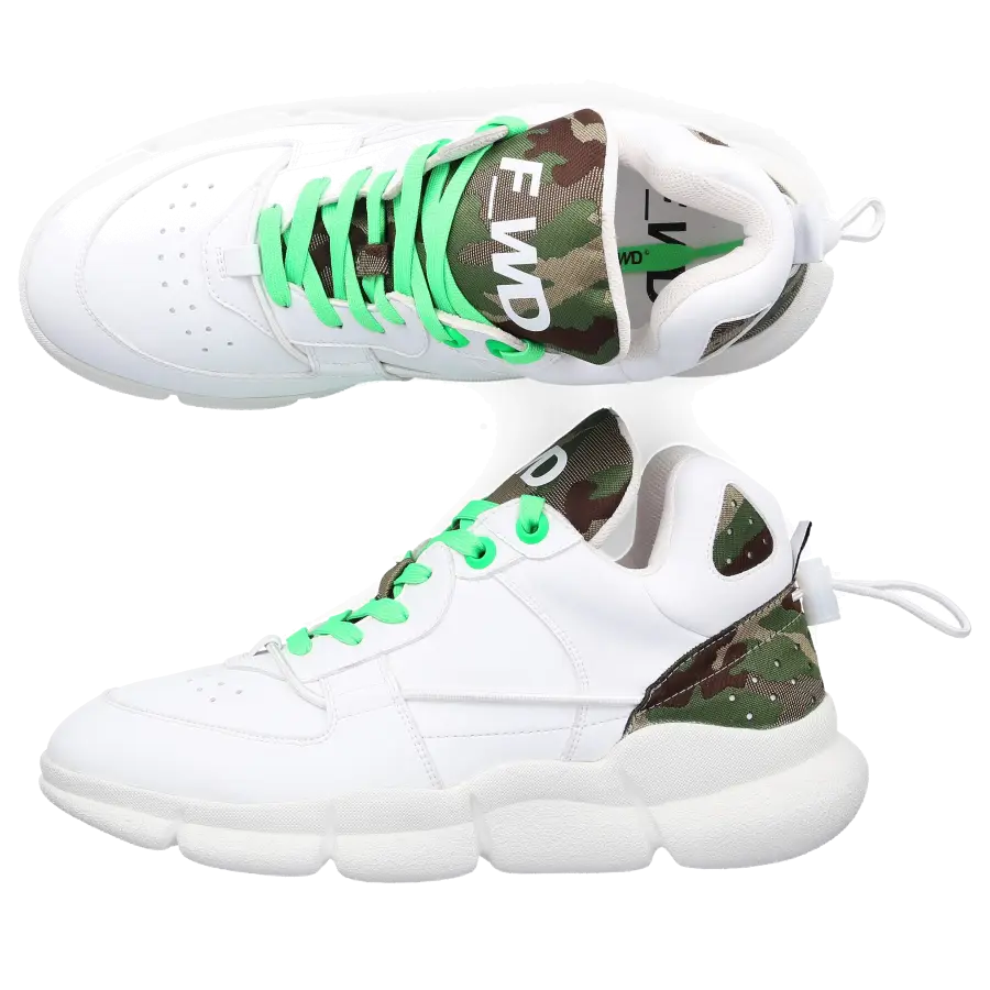 F_WD - Sneaker low FWS34 Econappa Logo olive weiß - weiß