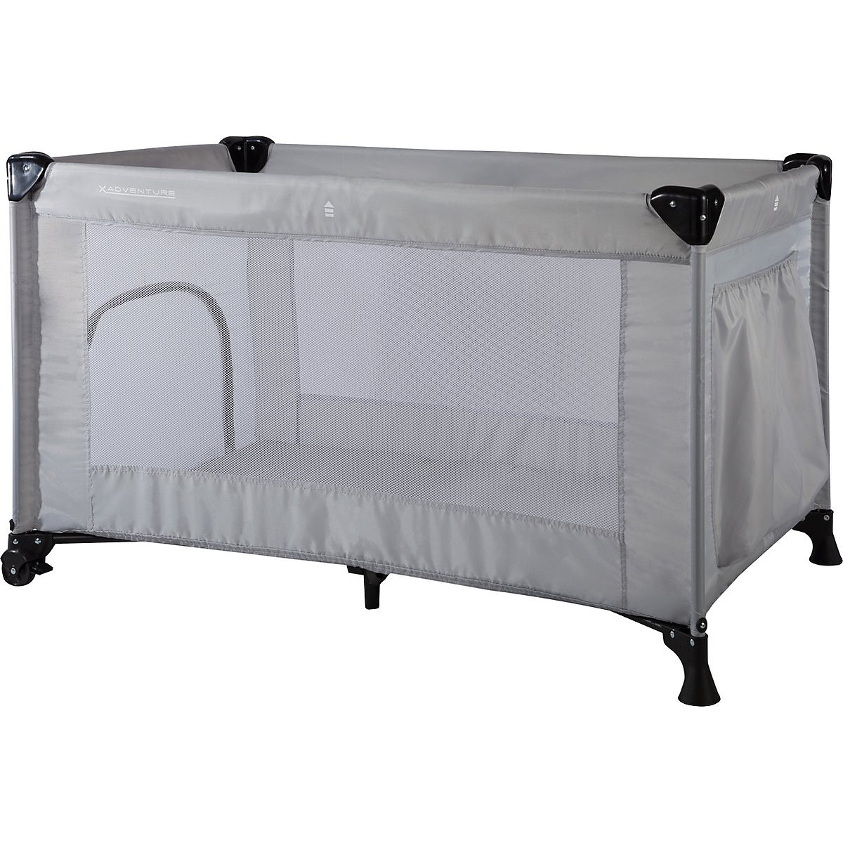 Reisebett X Adventure Campingbett / Reisebett Set Luxury inkl. Transporttasche und Matratze - 120 x 60 cm - Grau