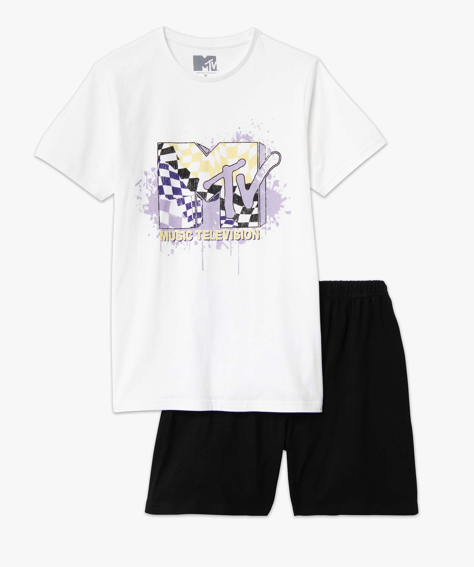 Pyjashort homme bicolore - MTV blanc | GEMO