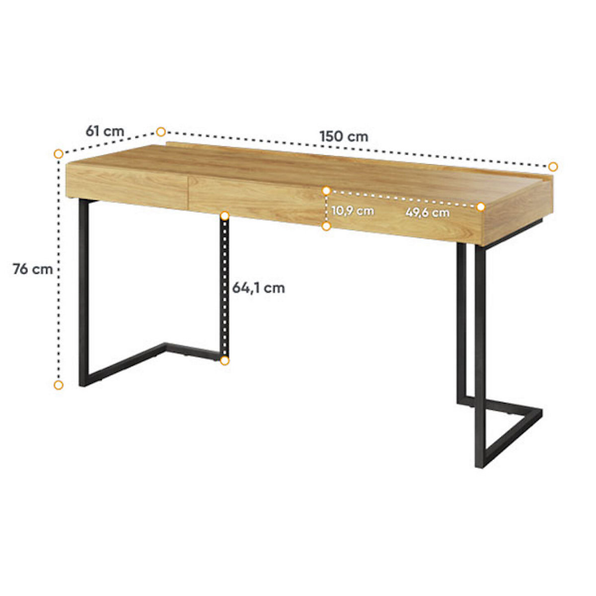 Schreibtisch Kinderschreibtisch Teen Flex 150x61x76cm