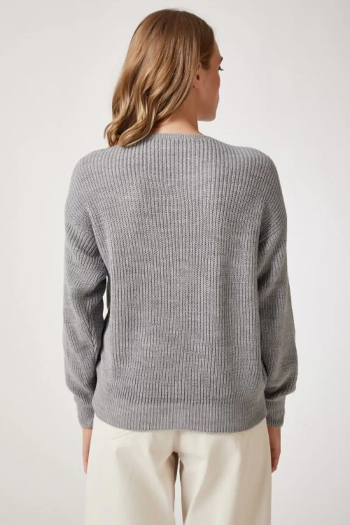 Happiness İstanbul  Strickjacke - Grau - Regular Fit