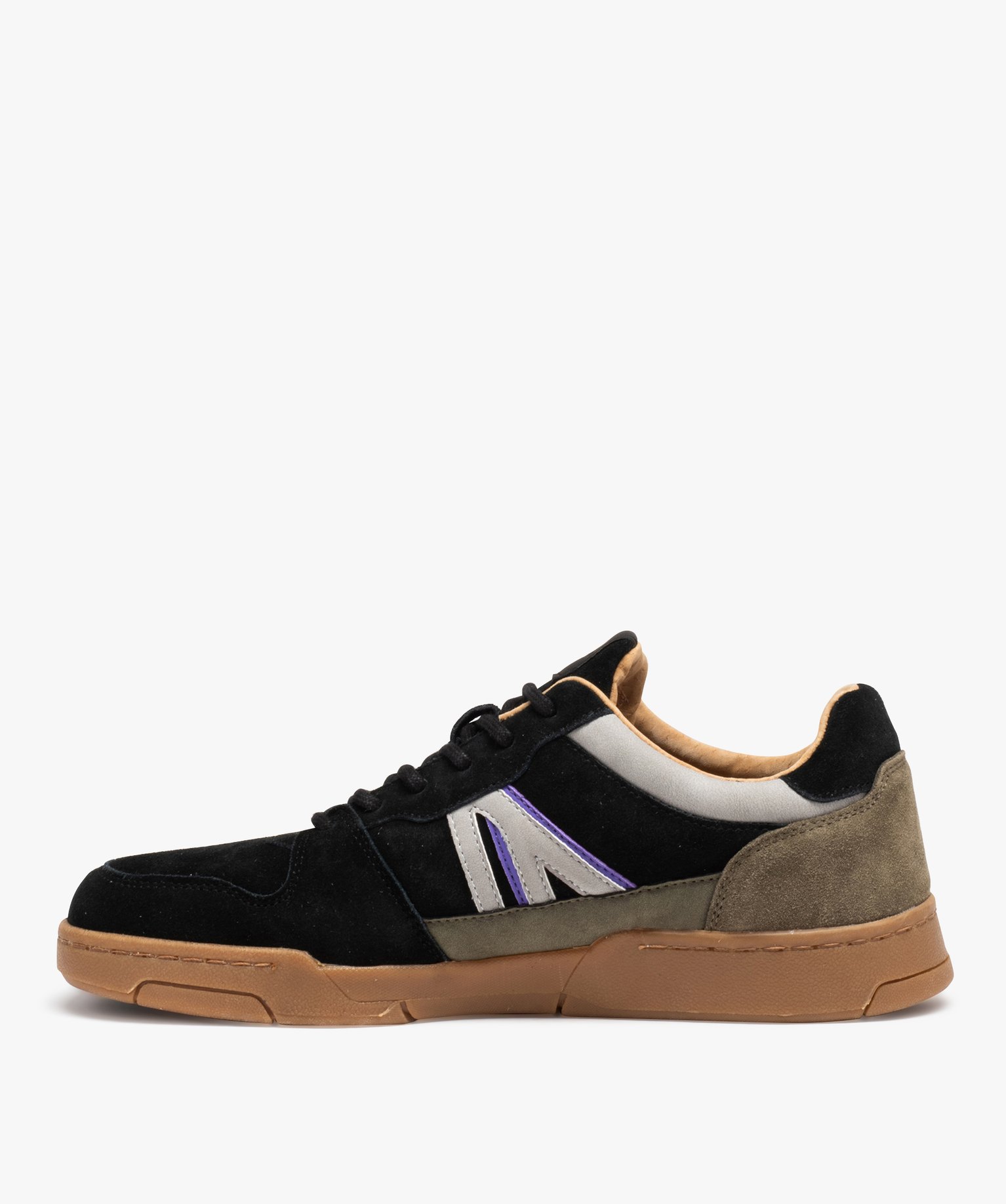 Baskets homme multicolores dessus en cuir suédine - Alma Pl... noir | GEMO