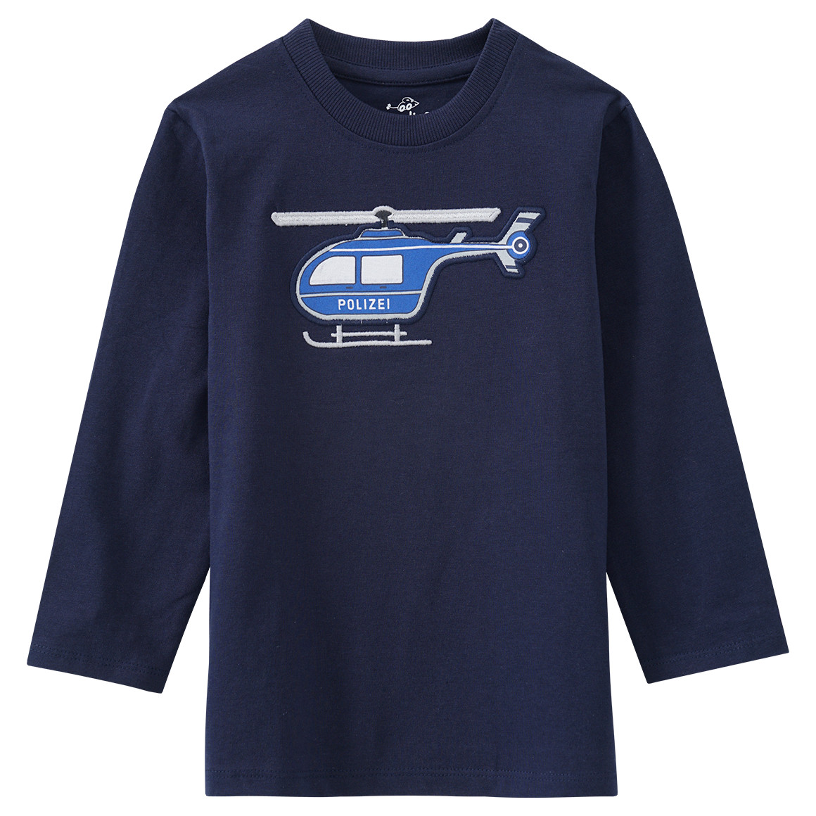 Kinder Langarmshirt mit Hubschrauber-Motiv
