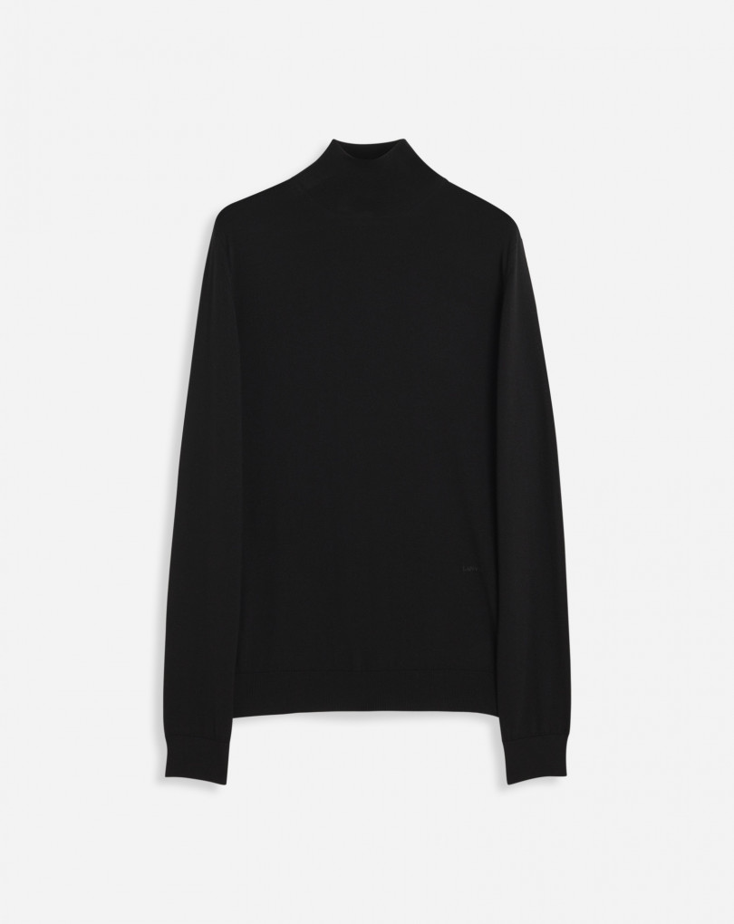 PULL À COL ROULÉ EN LAINE ET SOIE