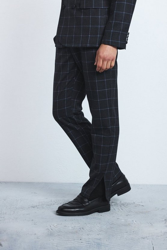 Karierte Hose mit geradem Bein