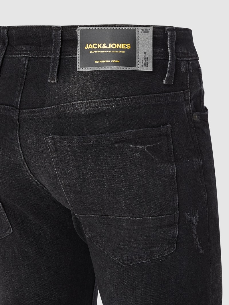 Slim Fit Jeans mit Stretch-Anteil Modell 'Glenn' in schwarz