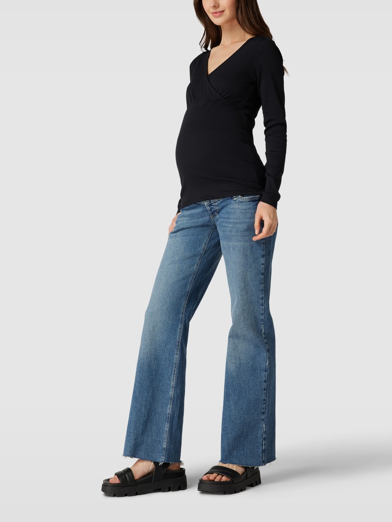 Umstands-Shirt in Ripp-Optik Modell 'ROSINA' in schwarz