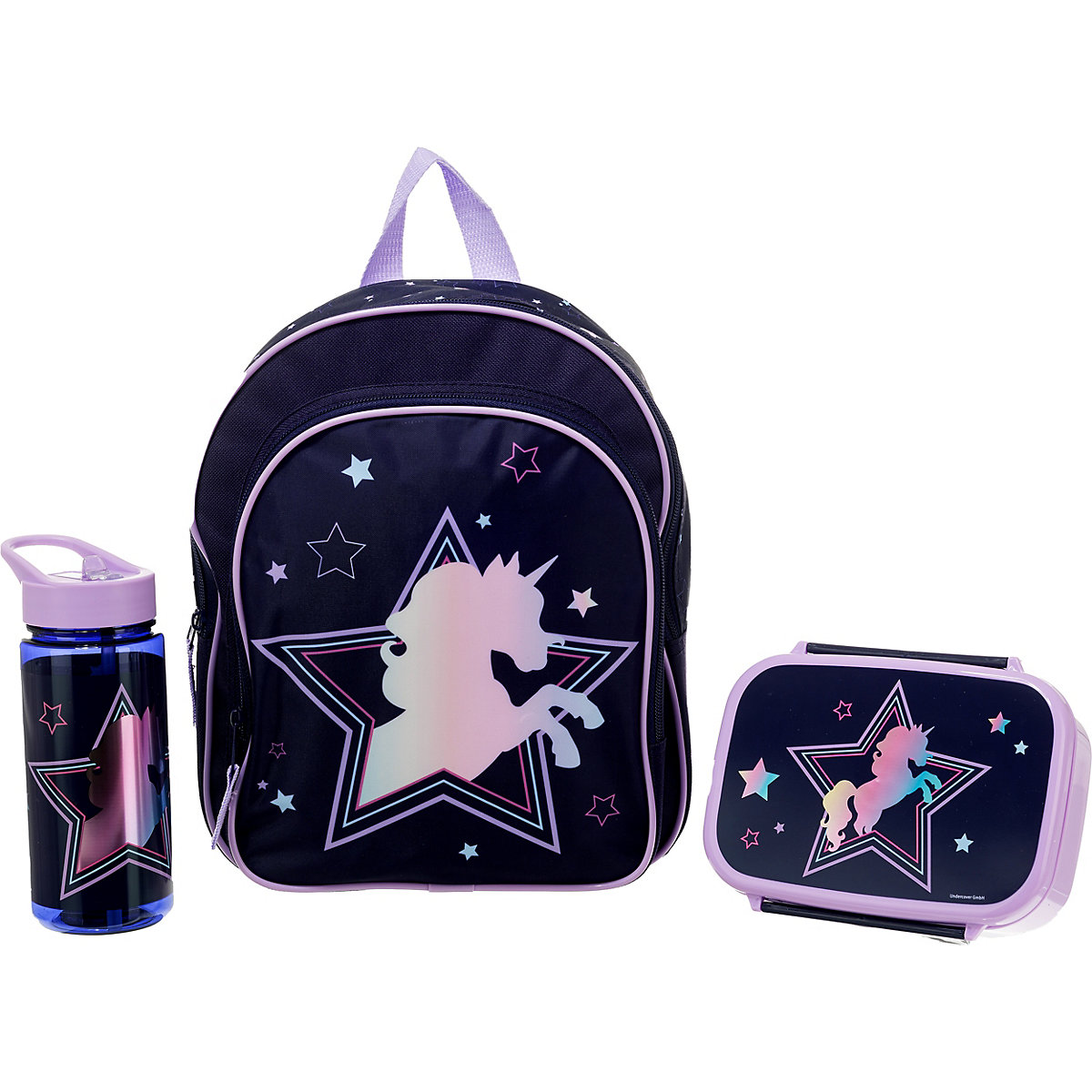 Kinderrucksack-Set Dreamland. 3-tlg., inkl. Brotdose & Trinkflasche
