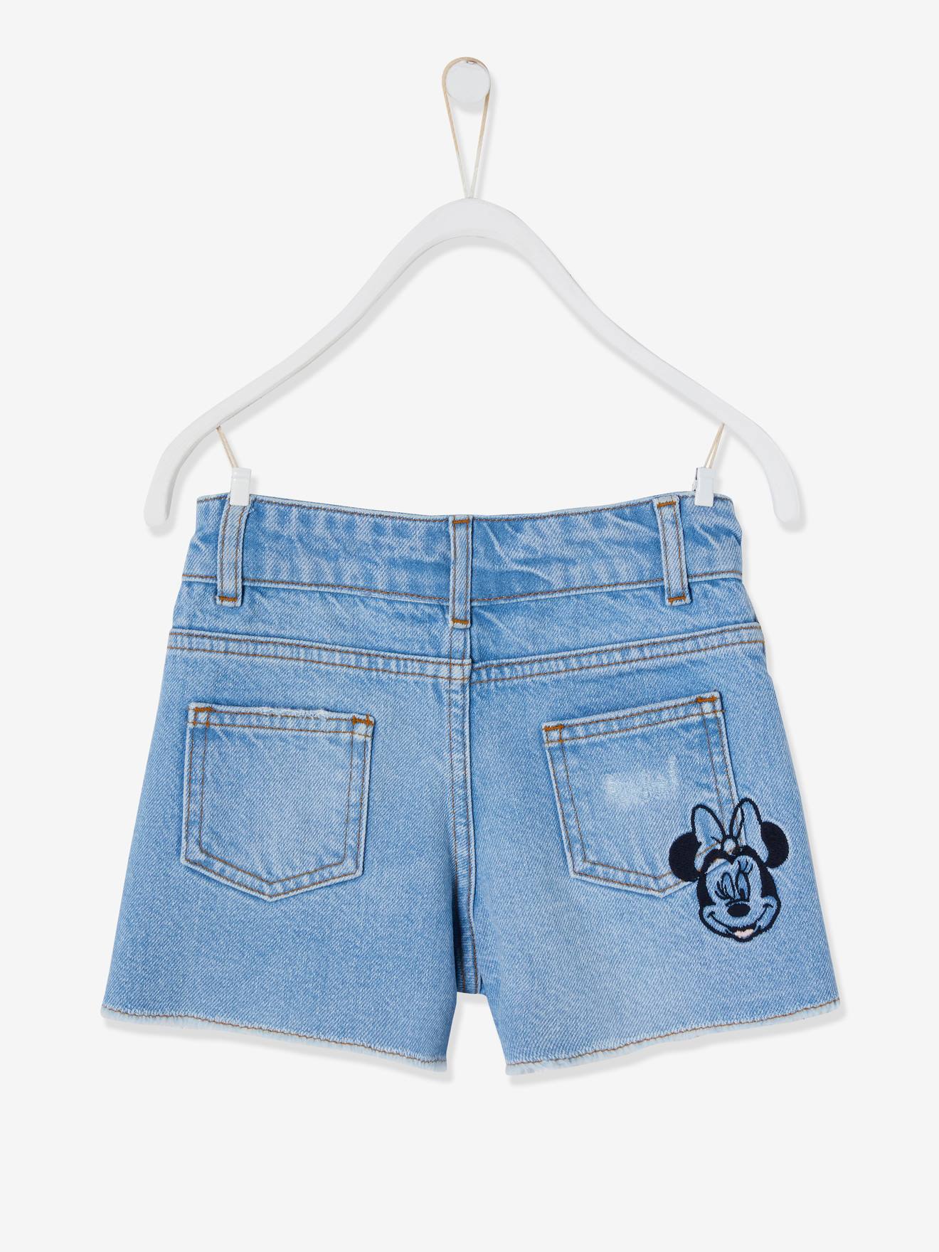 Short en jean brodé fille DS Minnie® denim bleached