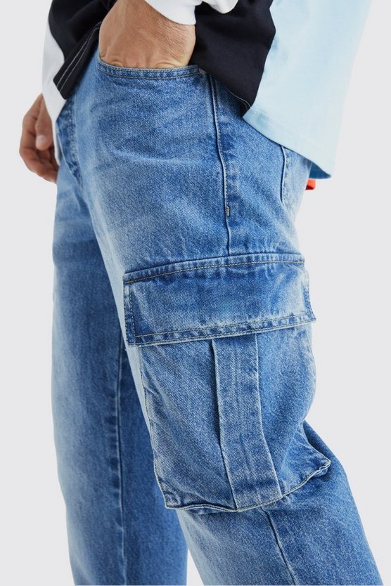 Lockere Cargo-Jeans