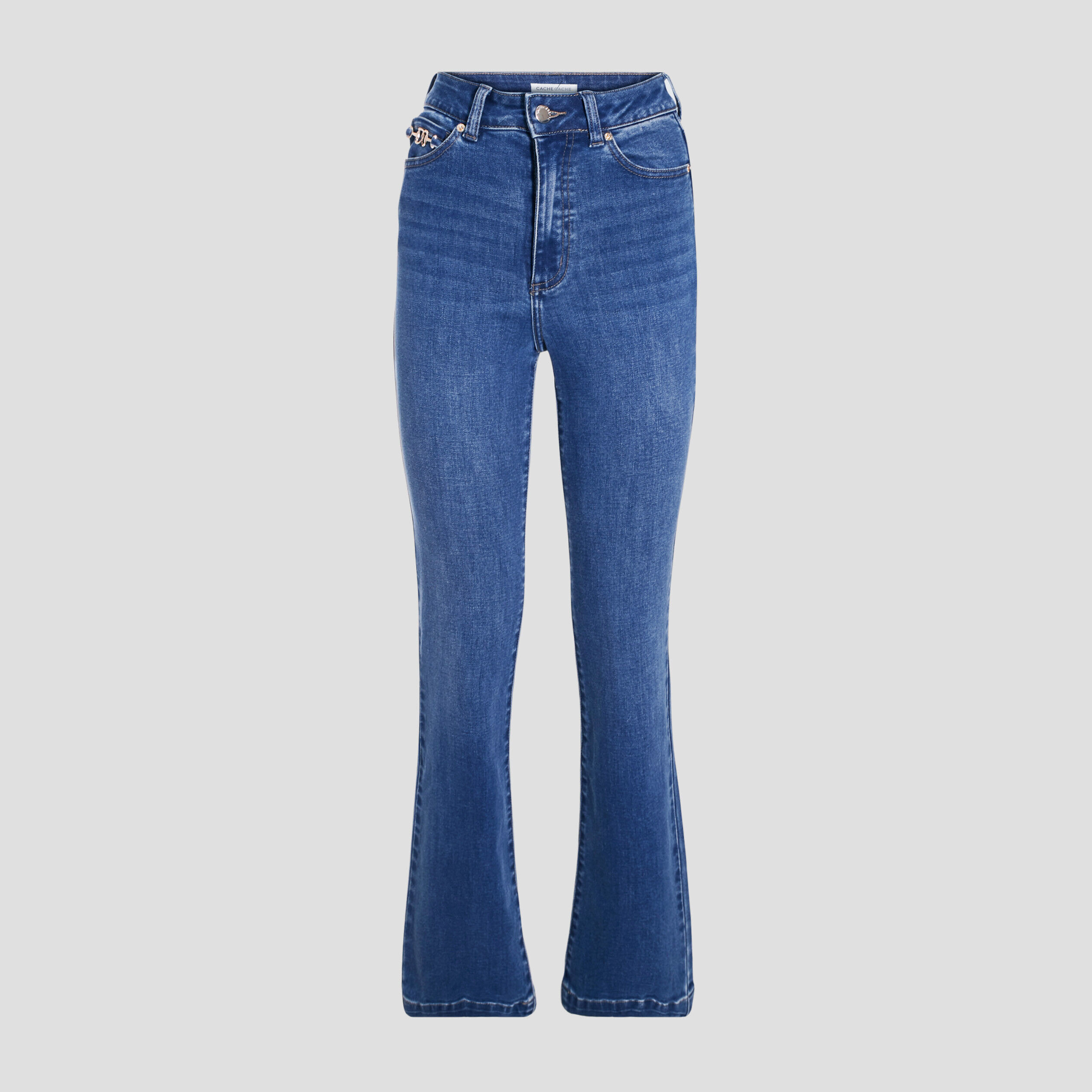 Jeans flare taille haute denim stone femme | Cache Cache
