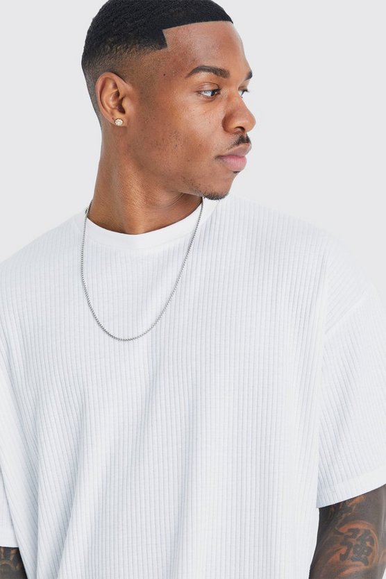 Geripptes Oversize T-Shirt