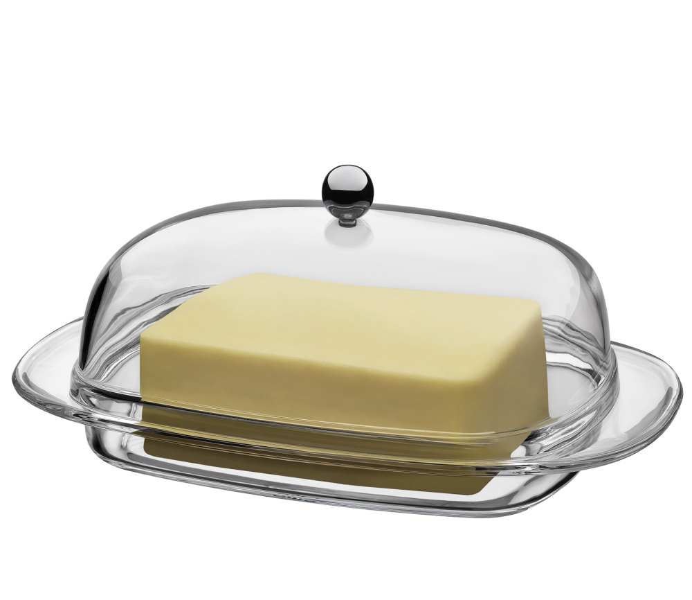 Butterdose mit Deckel klar