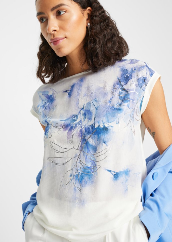 Blusenshirt mit Blumen-Print