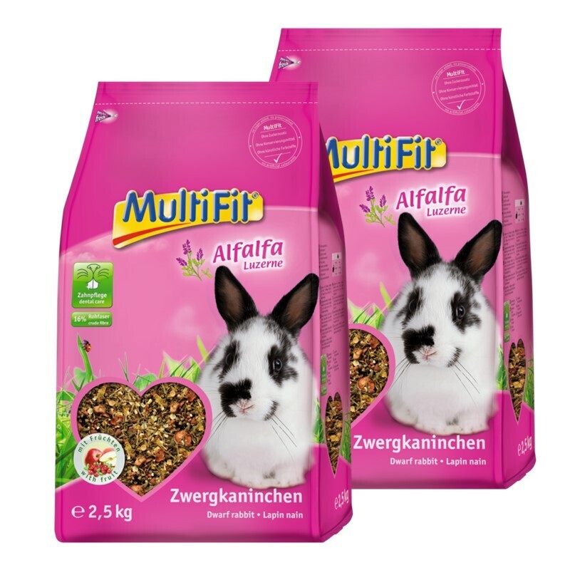 MultiFit Hauptfutter MultiFit für Zwergkaninchen mit Alfalfa 2x2,5 kg