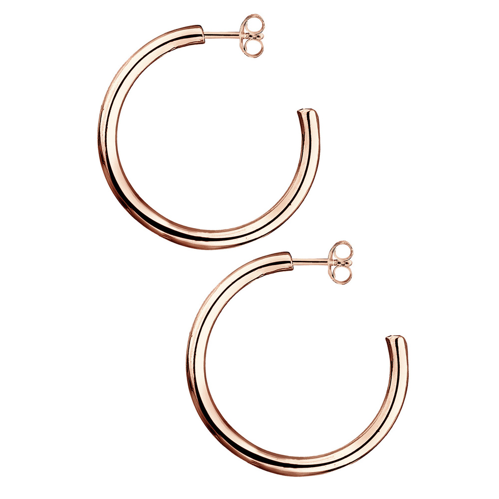 Elli Elli Boucles d'Oreilles Classique Créoles Femme  Plaqué Or Rose Argent (925/1000) Boucles d'oreilles