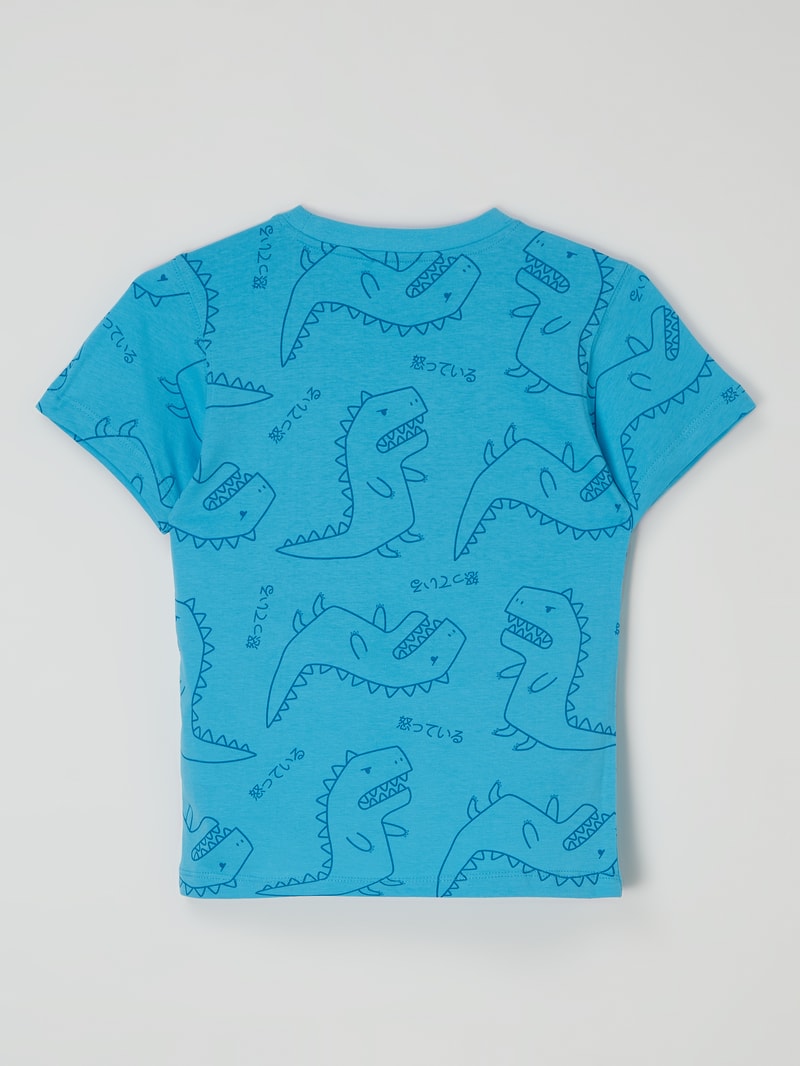 T-Shirt mit Allover-Print in violett