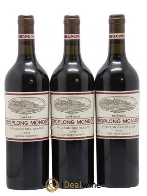 Château Troplong Mondot 1er Grand Cru Classé B  2016 - Lot de 3 Bouteilles