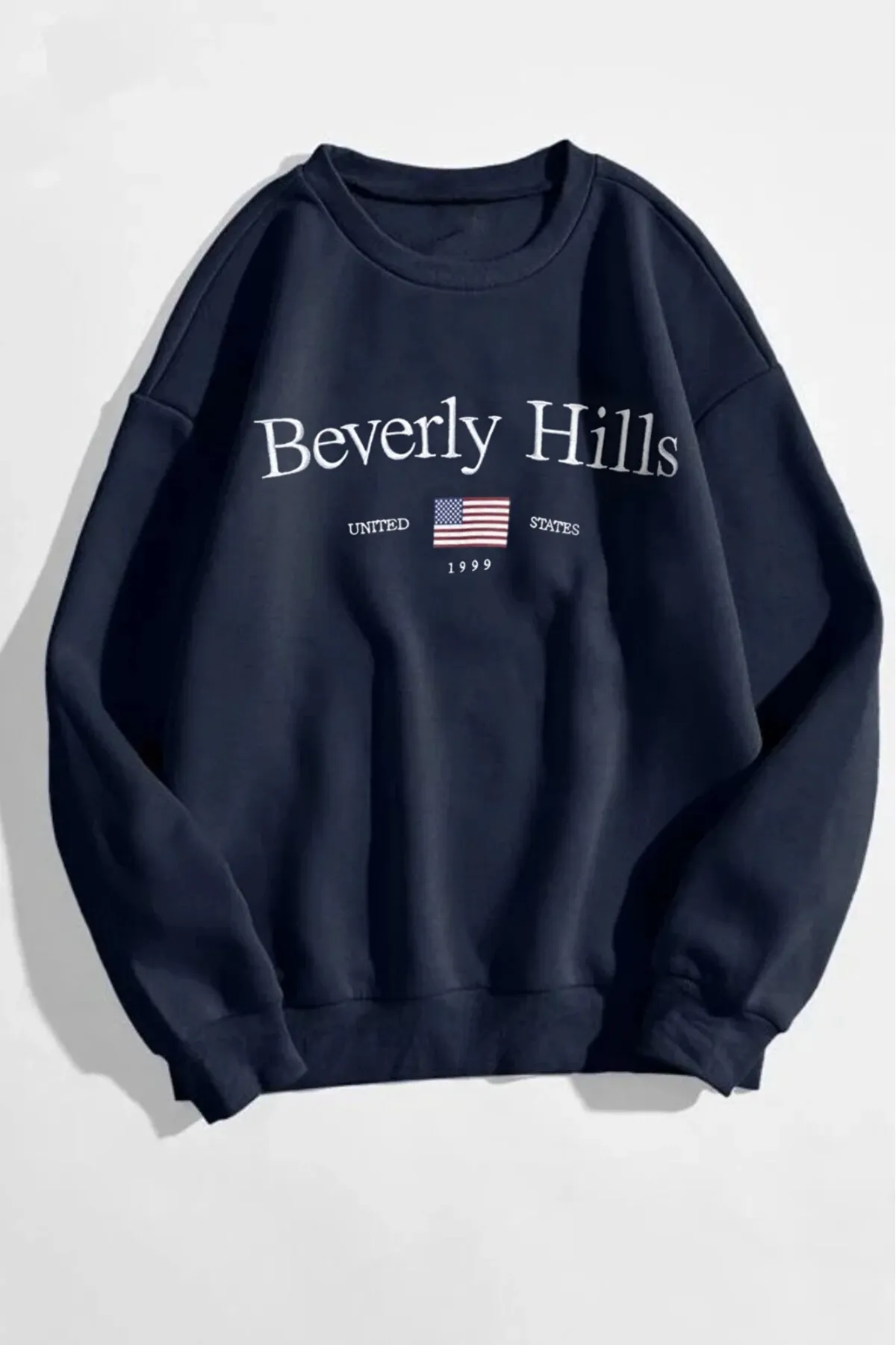 MODAGEN  Beverly Hills Unisex-Sweatshirt mit Rundhalsausschnitt in Marineblau