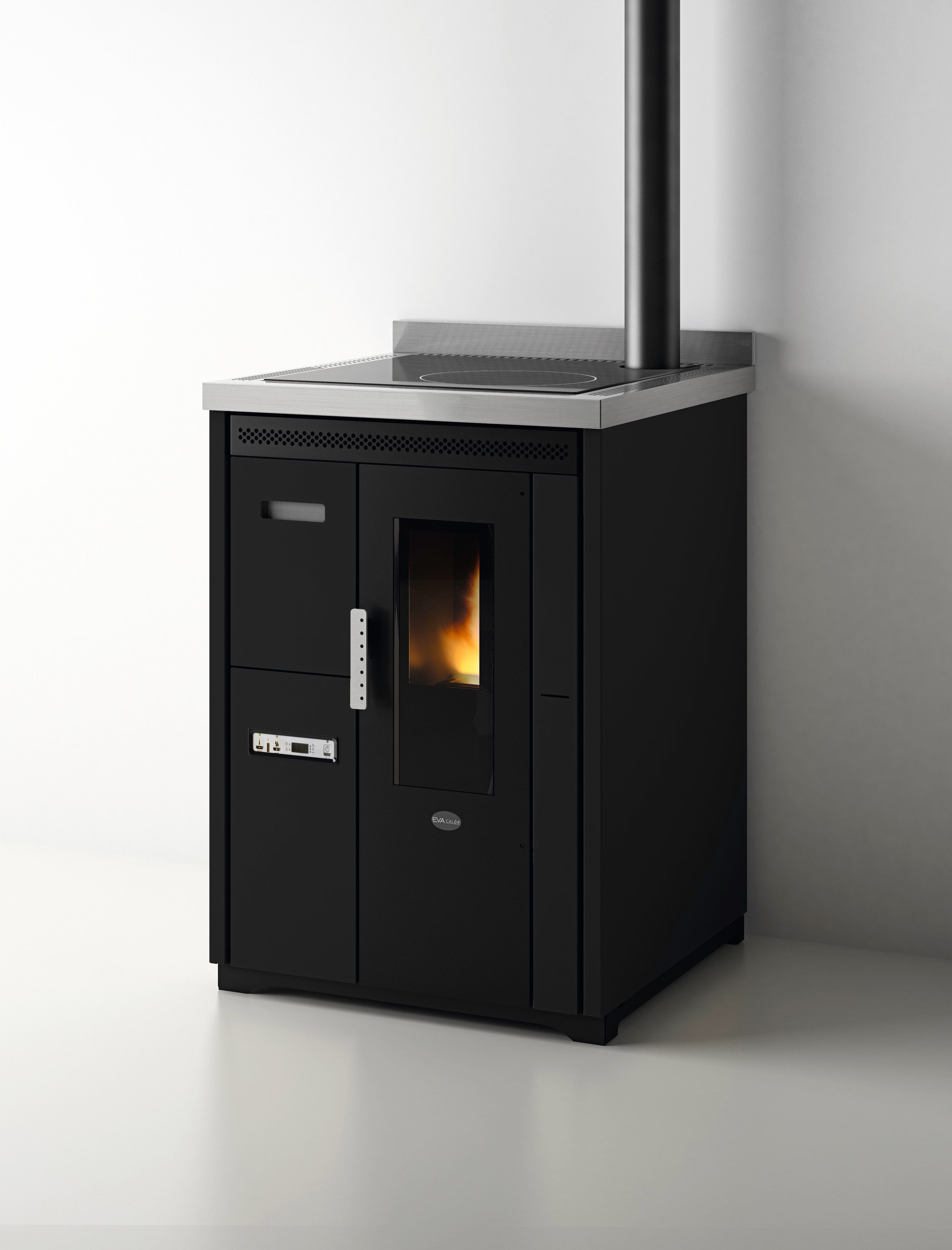Blaze Pelletofen Küchenherd Nina, 6,5 kW, schwarz