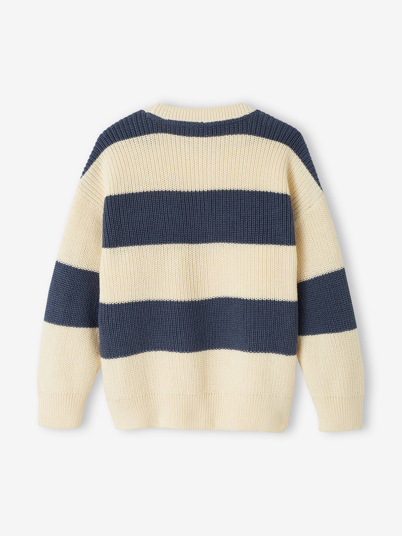 Vertbaudet Jungen Pullover mit breiten Streifen - marine gestreift