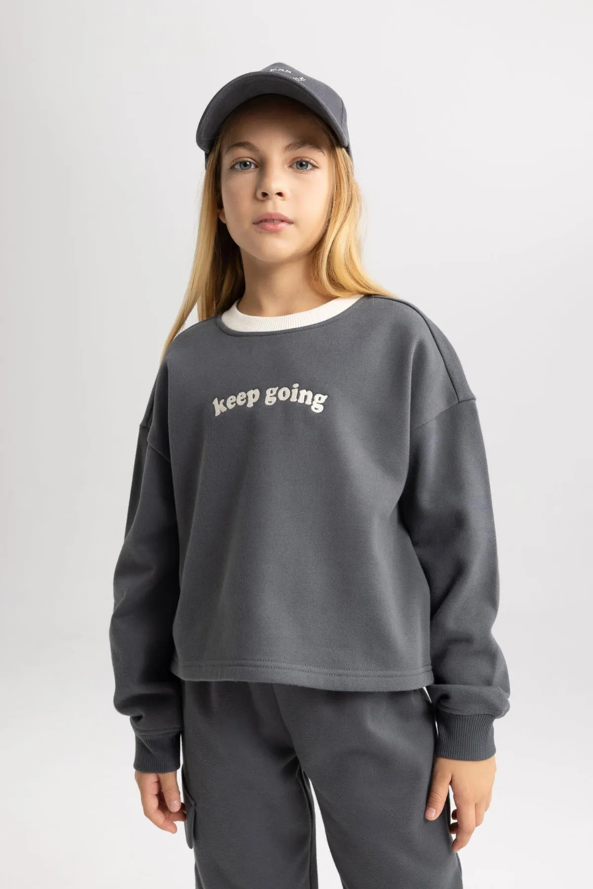 DeFacto  Bedrucktes Sweatshirt-Jogginghose-Set für Mädchen, 2-teilig