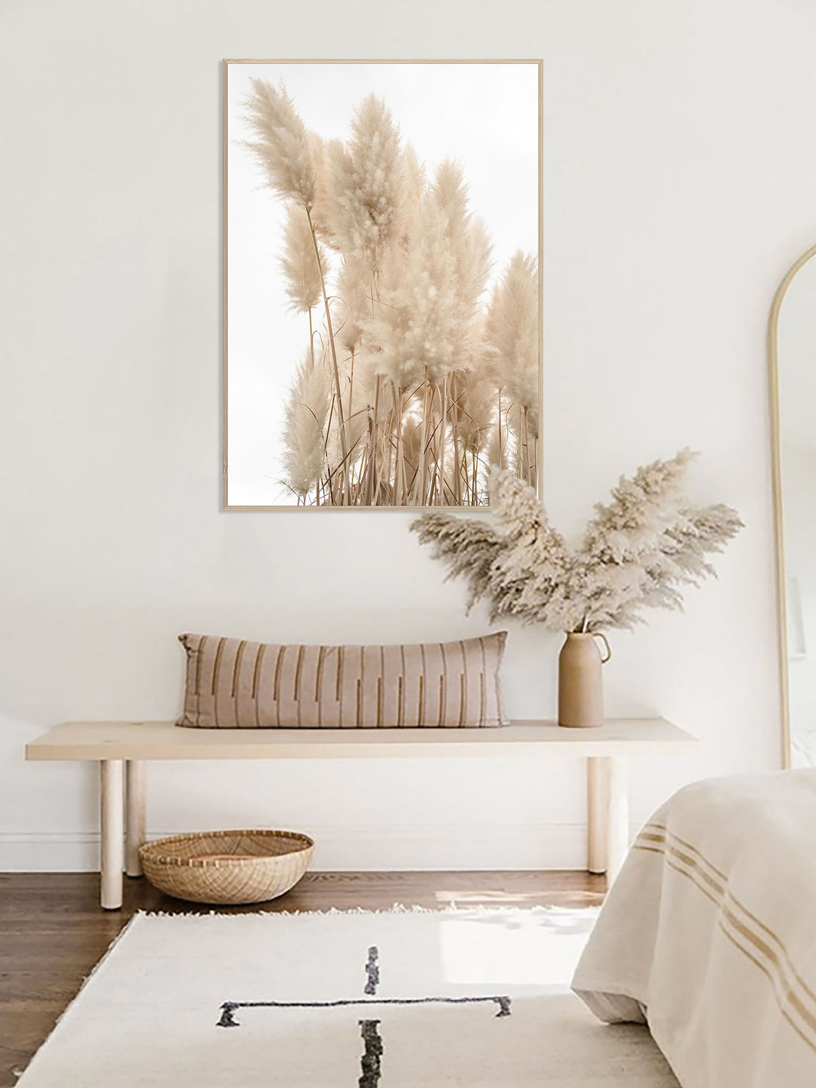 Pampas Para Leinwand-Druck-gerahmt, Beige