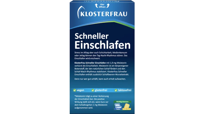 Klosterfrau Schneller Einschlafen Melatonin