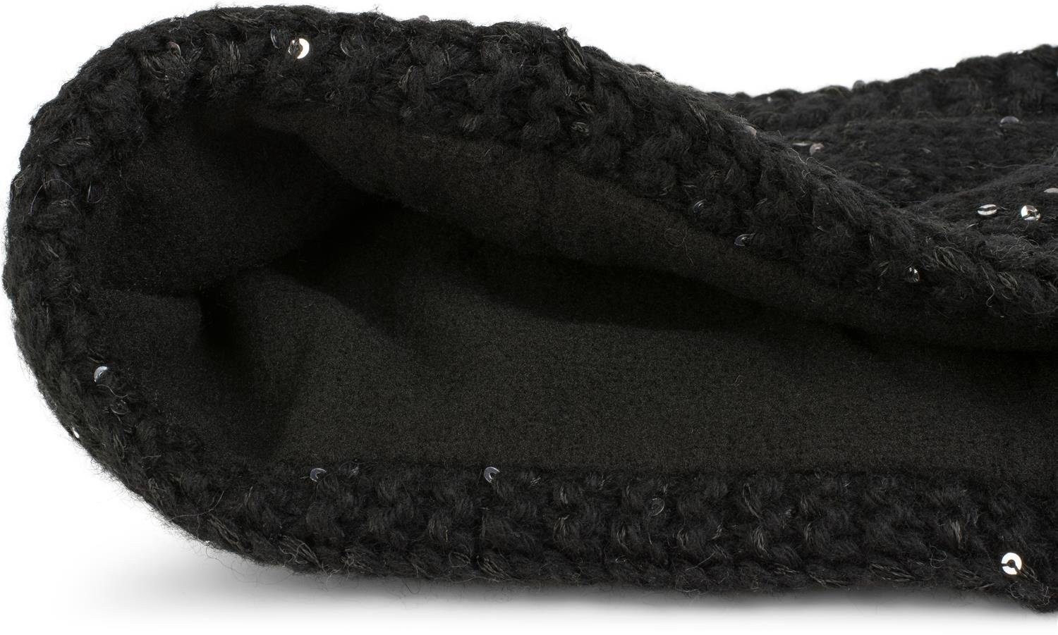 styleBREAKER Stirnband (1-St) Grobstrick Stirnband mit Pailletten