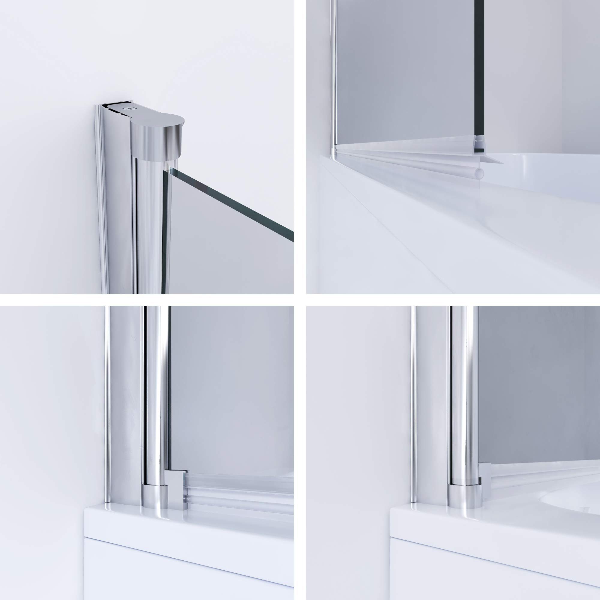 AQUABATOS Badewannenaufsatz Badewannenaufsatz Duschabtrennung Duschwand für Badewanne, 5 mm Einscheibensicherheitsglas (ESG), 80x140cm, Nano Beschichtung, mit Verstellbereich