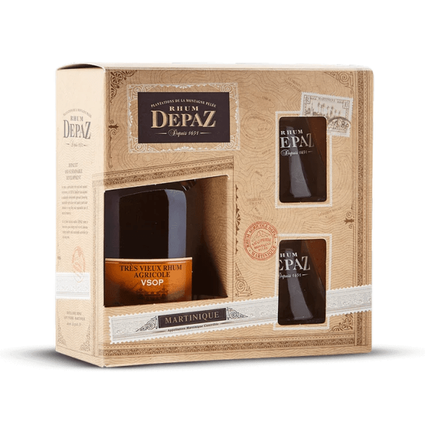 Coffret Depaz VSOP + 2 verres