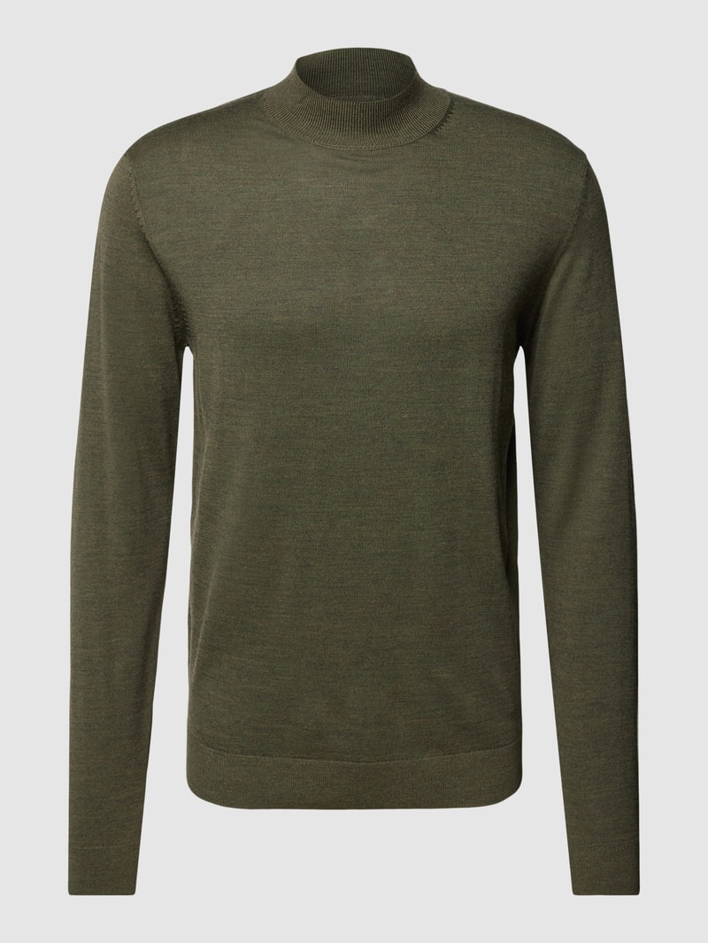 Strickpullover mit Turtleneck Modell 'TOWN' in olivgrün