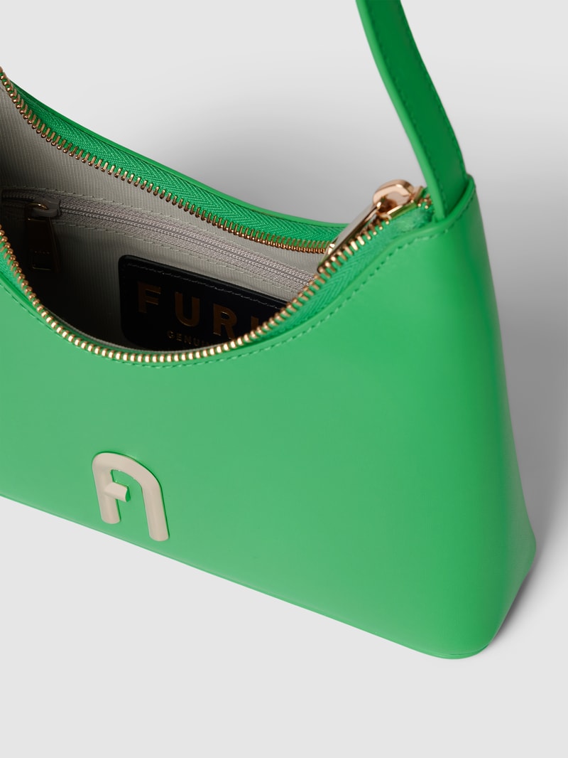 Handtasche mit Label-Detail Modell 'DIAMANTE' in grün