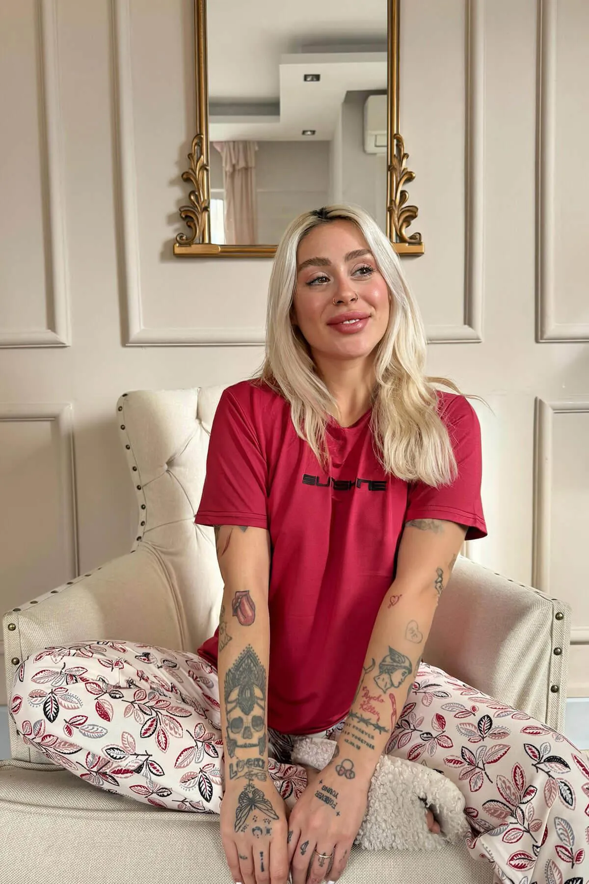 Pijamaevi  Pyjama set - Bordeaux - Unifarben