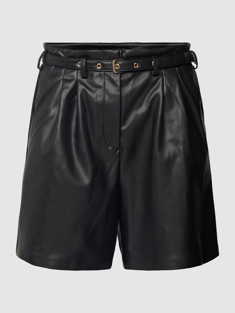 Shorts in Leder-Optik Modell 'HEIDI' in schwarz