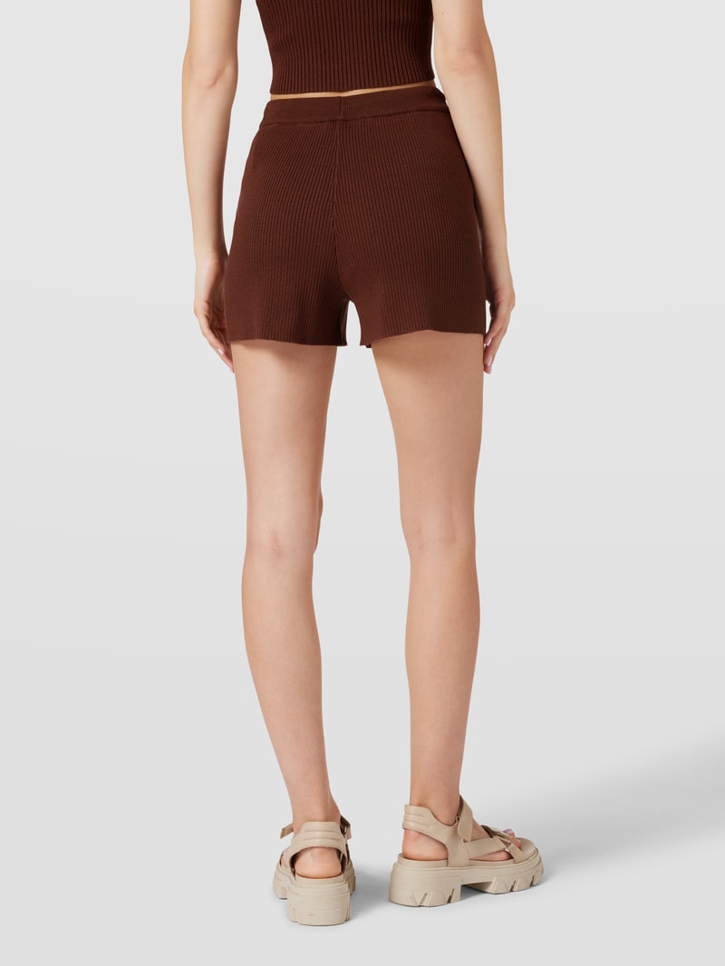 Sweatshorts in Ripp-Optik in schokobraun