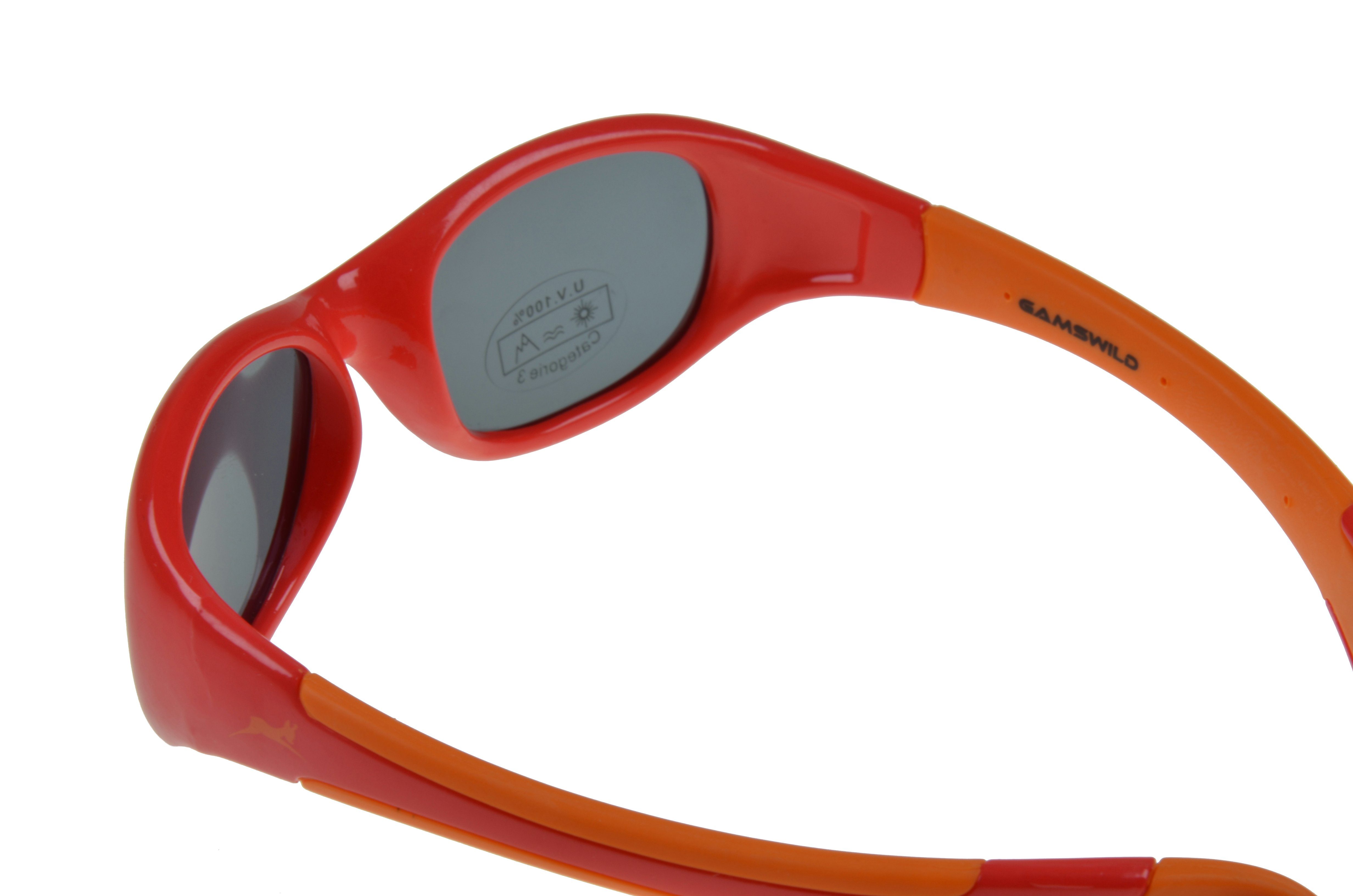 Gamswild Sonnenbrille WK5618 GAMSKIDS Kinderbrille 2-5 Jahre Kleinkindbrille Mädchen Jungen kids Unisex, rosa, grün, rot-orange incl. Brillenband