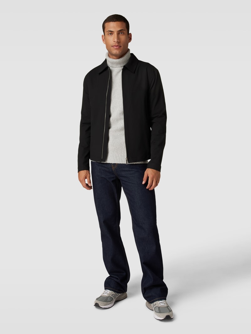 Jacke mit Kentkragen Modell 'LIAM' in schwarz