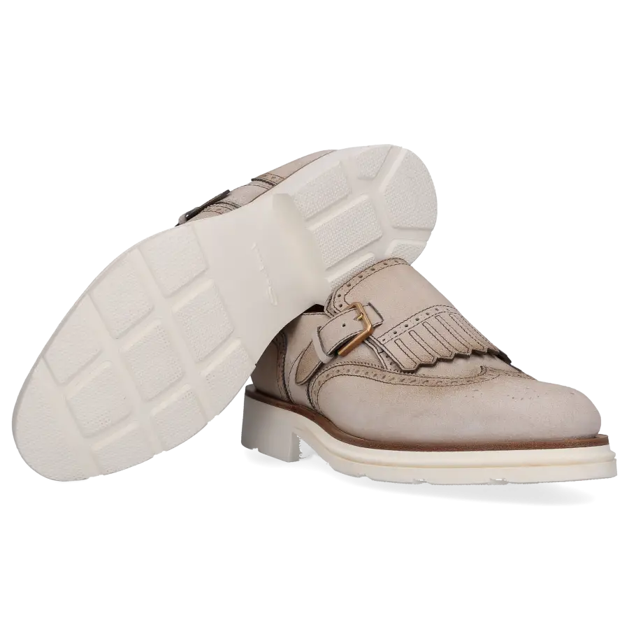 Santoni - Monk Schuhe 17747 Veloursleder - grau