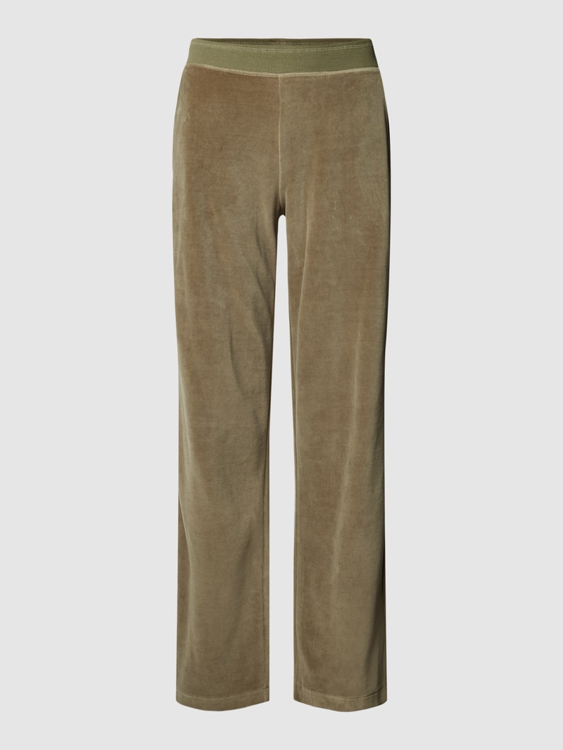 Flared Cut Hose mit elastischem Bund in khaki