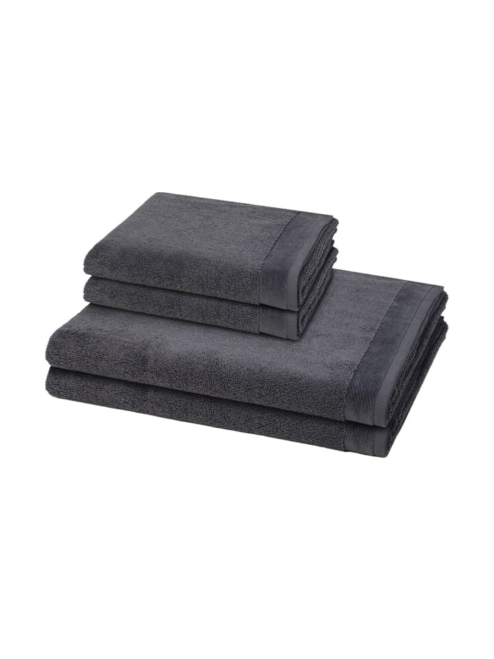Möve 2 X Handtuch 2 X Duschtuch im Set Premium in Dark Grey günstig kaufen 4