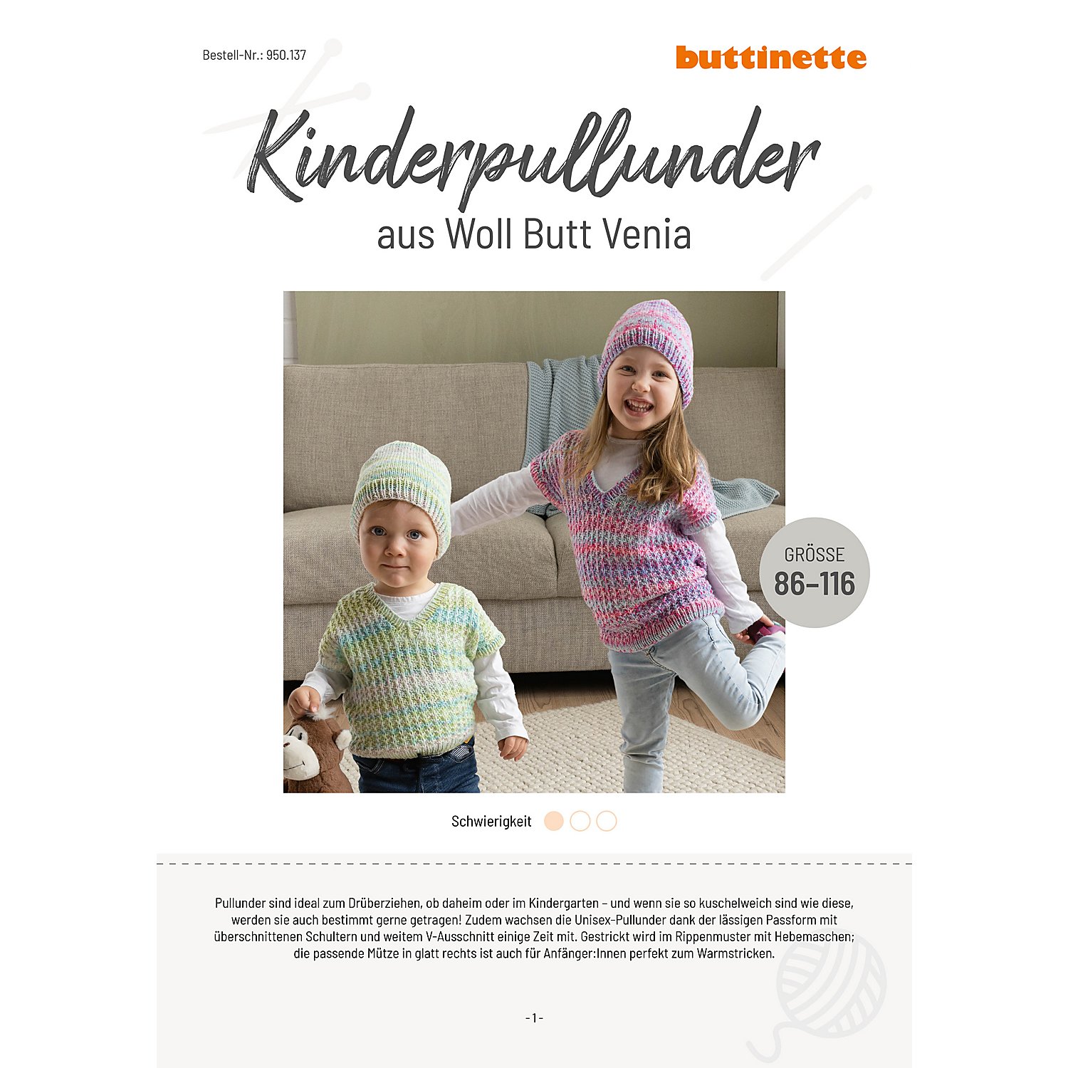Strickanleitung – Kinderpullunder aus Woll Butt Venia