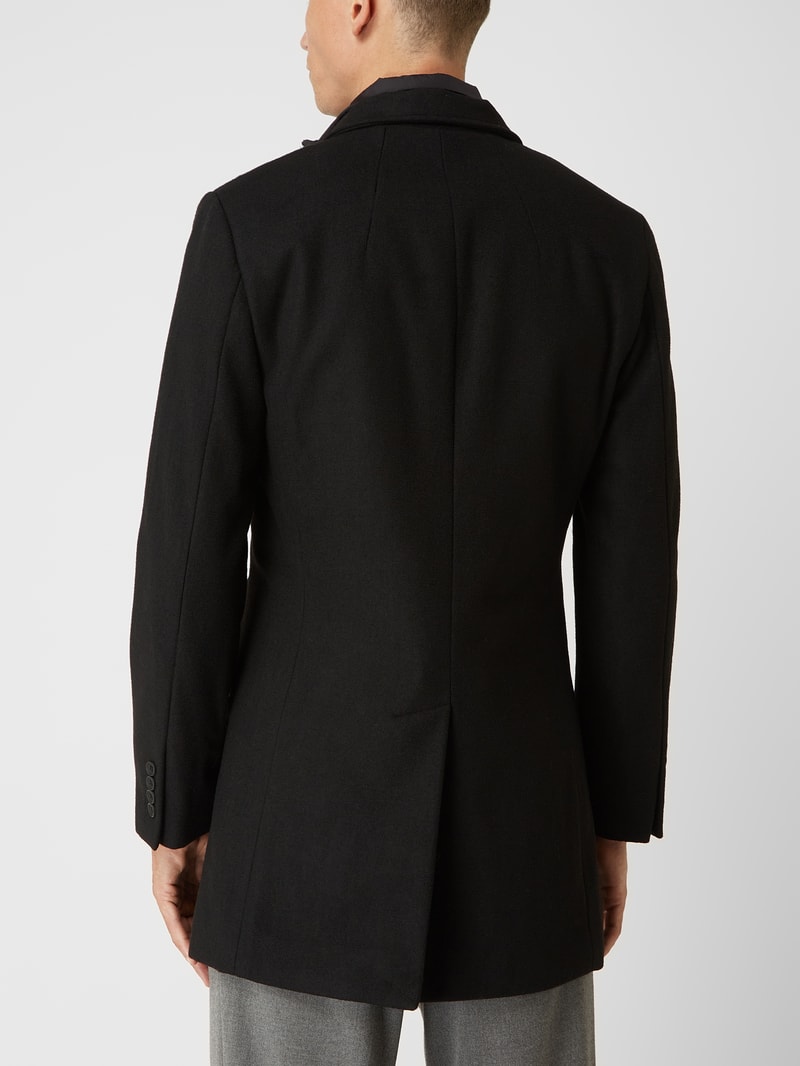 Kurzmantel aus Wollmischung im 2-in-1-Look Modell 'Ontario' in schwarz