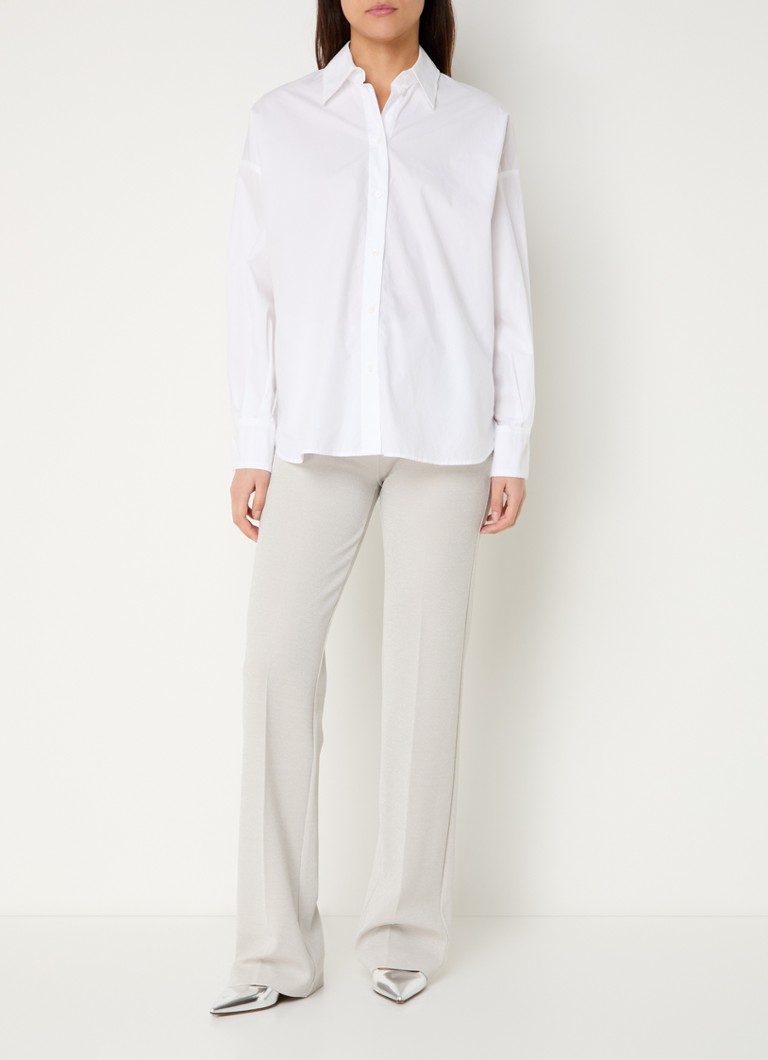 Pantaloni tricotați DRYKORN Bet, cu croială dreaptă și talie înaltă, cu inserții din lurex.