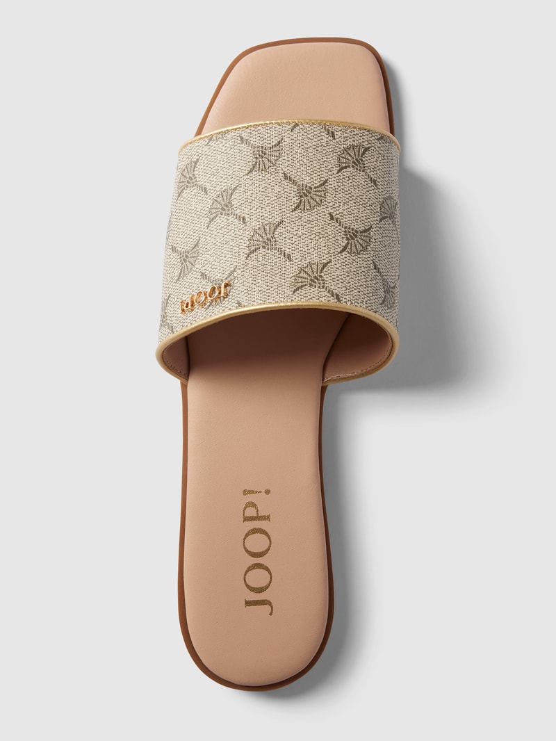 Pantoletten mit Label-Detail Modell 'mazzolino merle' in beige