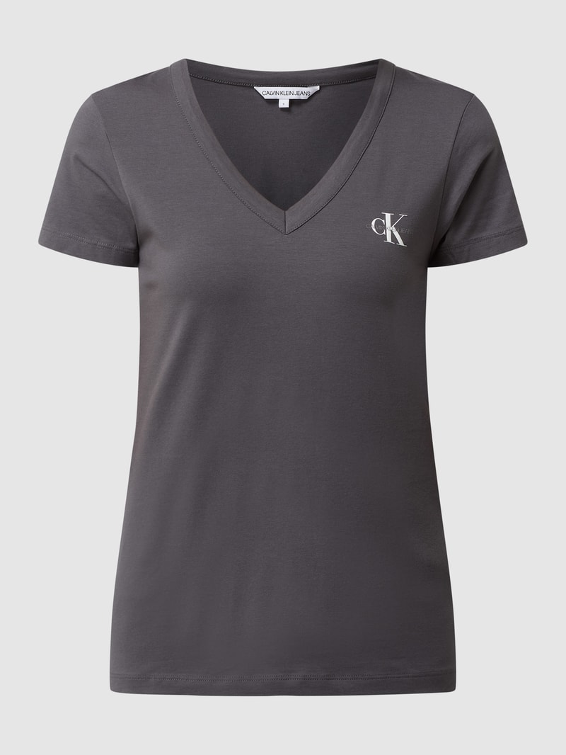 Body mit Logo-Print in mittelgrau